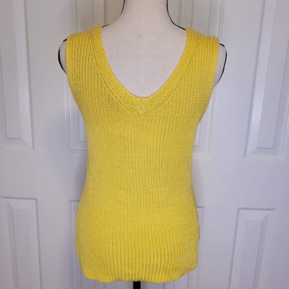 Ann Taylor Factory Yellow Ribbed V-Neck Sweater Tank – Size S (NWT) - Picture 4 of 5